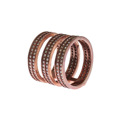 Nialaya Gold 925 Silver Clear CZ Pink Ring Nialaya