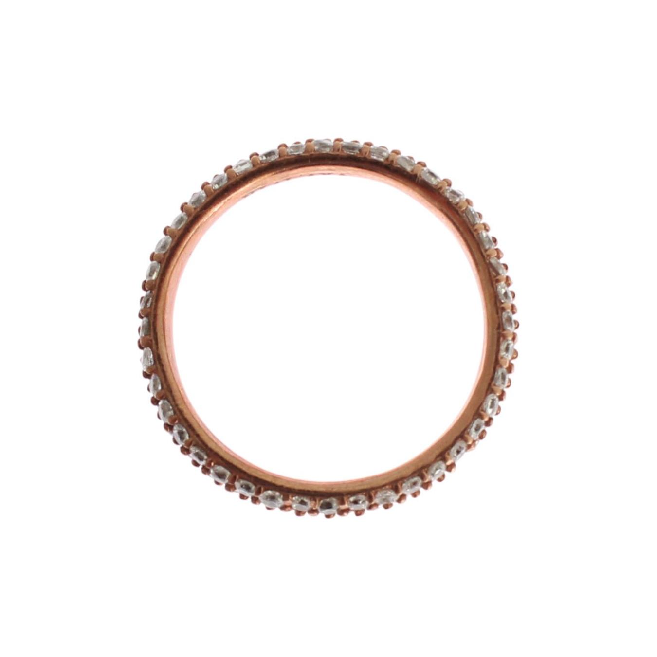 Nialaya Pink Gold 925 Silver Clear CZ Ring Nialaya