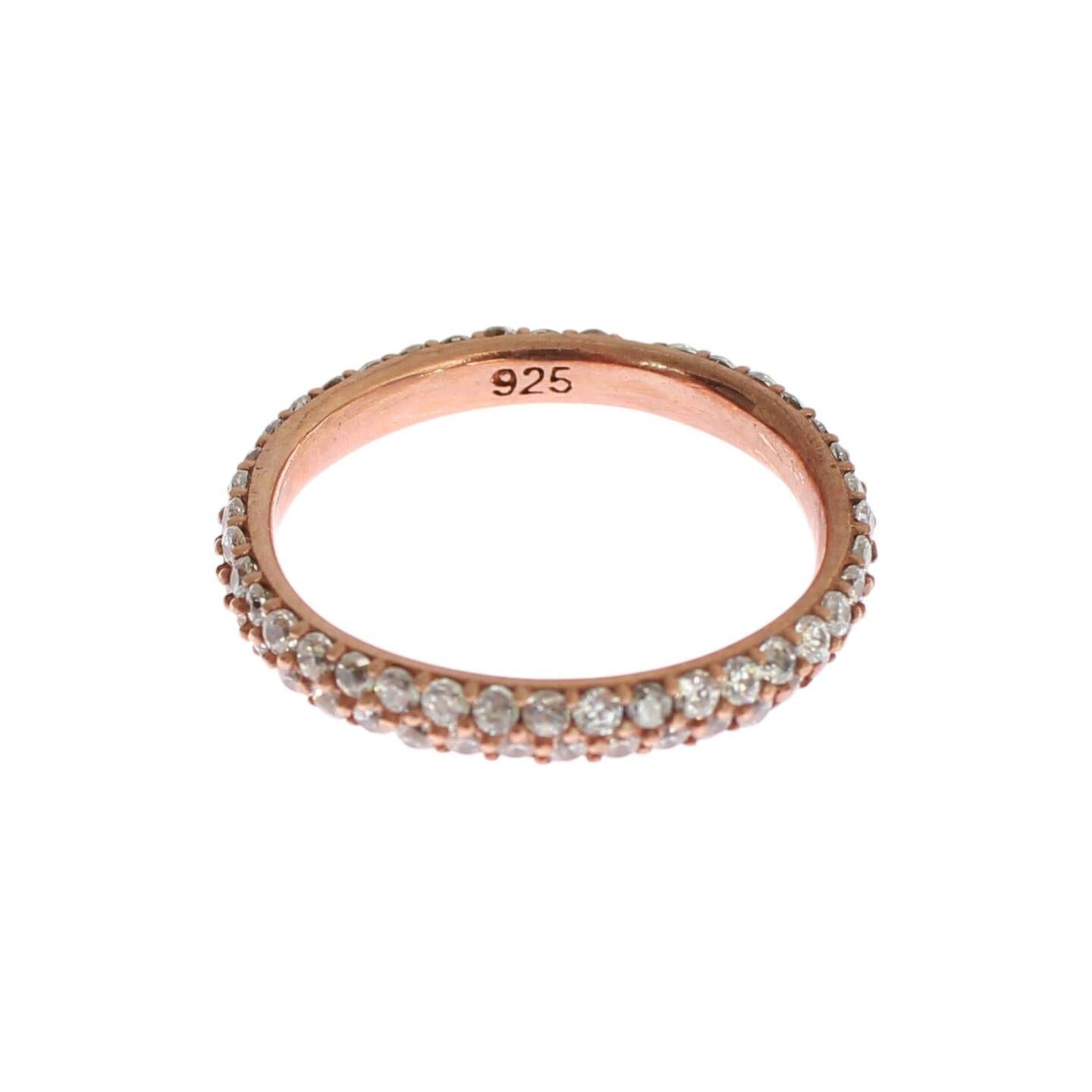 Nialaya Pink Gold 925 Silver Clear CZ Ring Nialaya