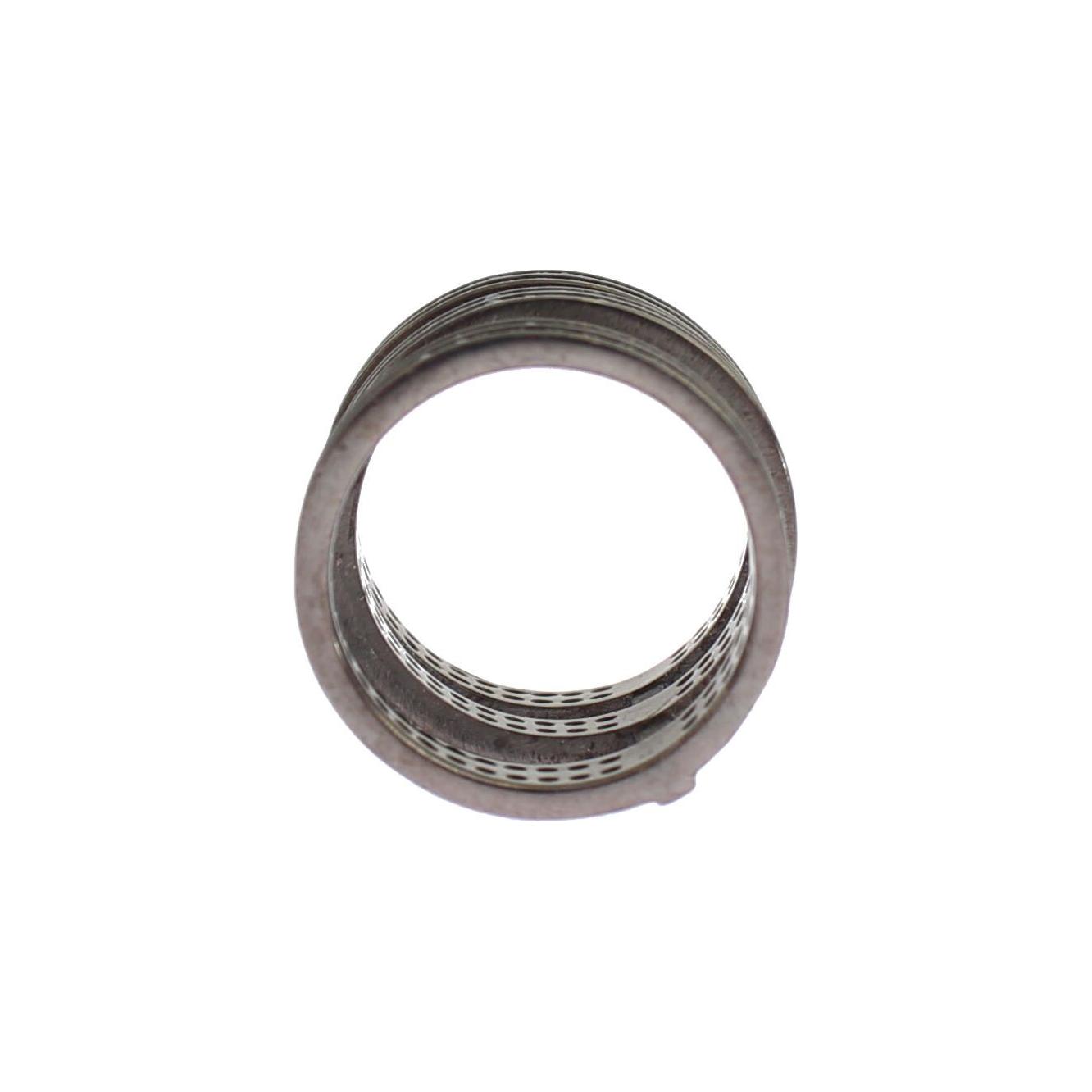 Nialaya Black CZ Rhodium 925 Silver Ring Nialaya