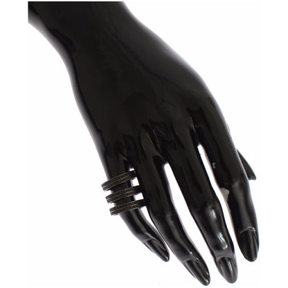 Nialaya Black CZ Rhodium 925 Silver Ring Nialaya