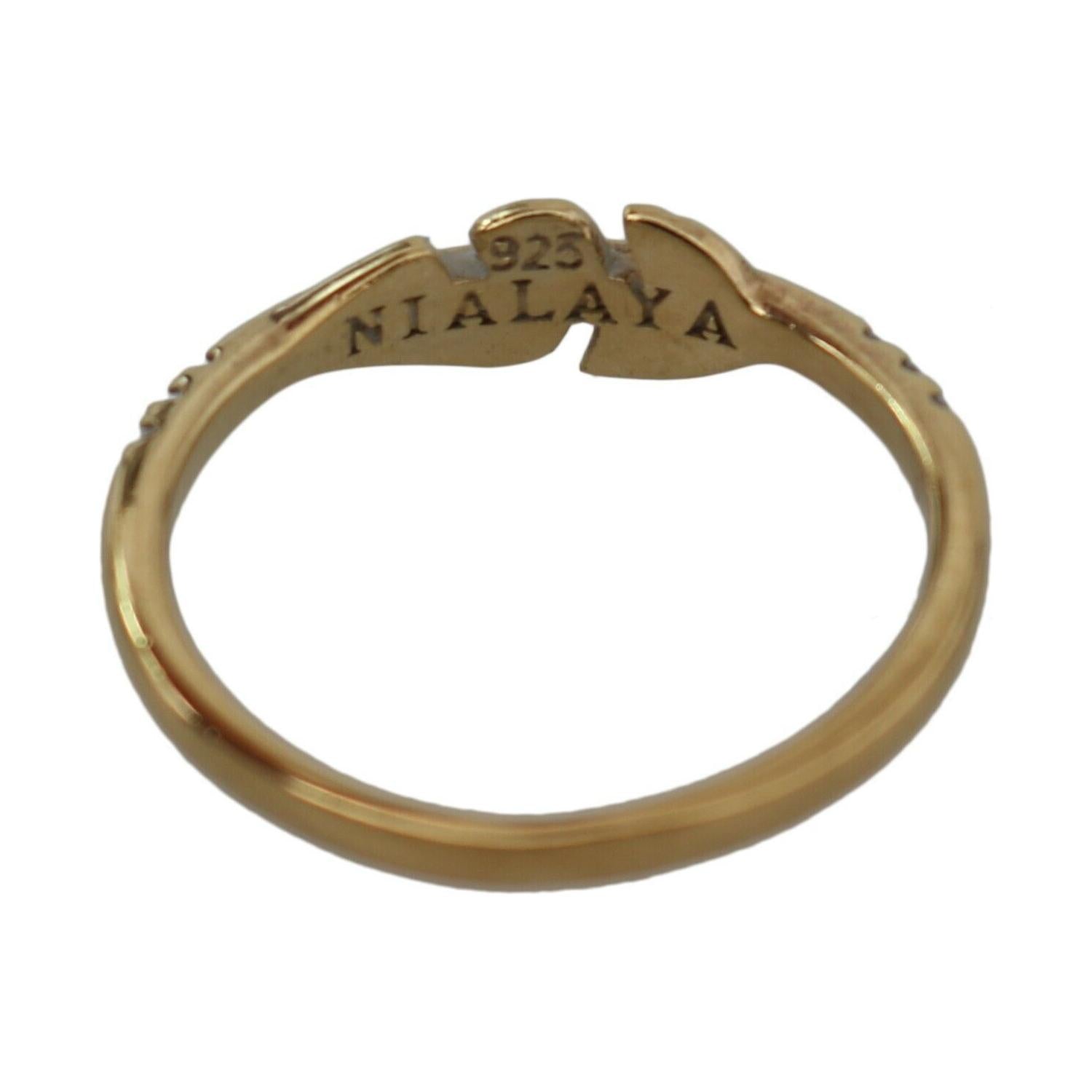 优雅金色 CZ 水晶女士戒指