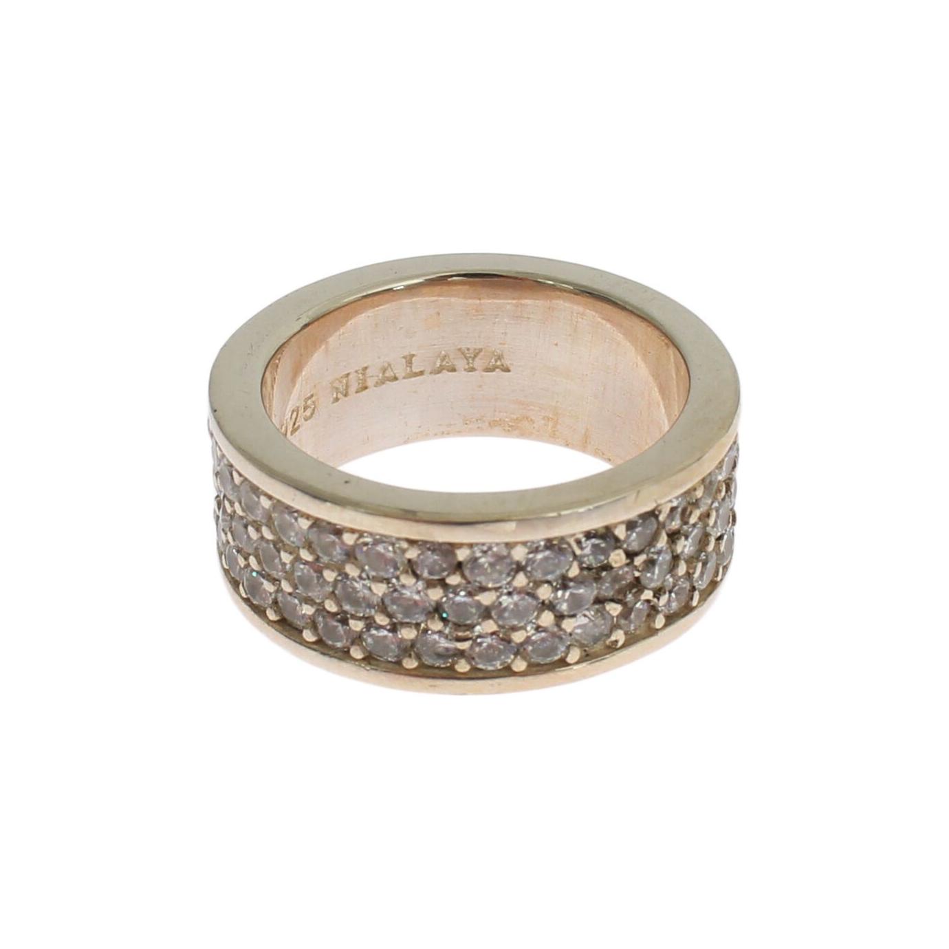 Nialaya Silver Womens CZ 925 Sterling Ring Nialaya
