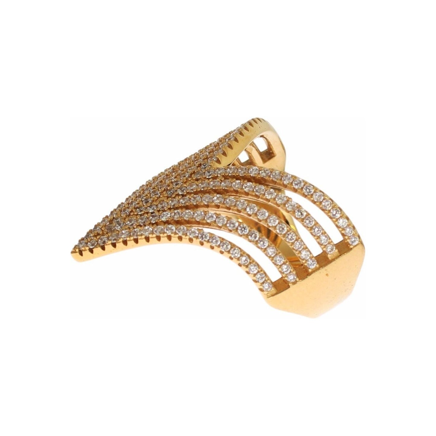 Nialaya Glamorous Gold Plated Crystal Ring Ring Nialaya