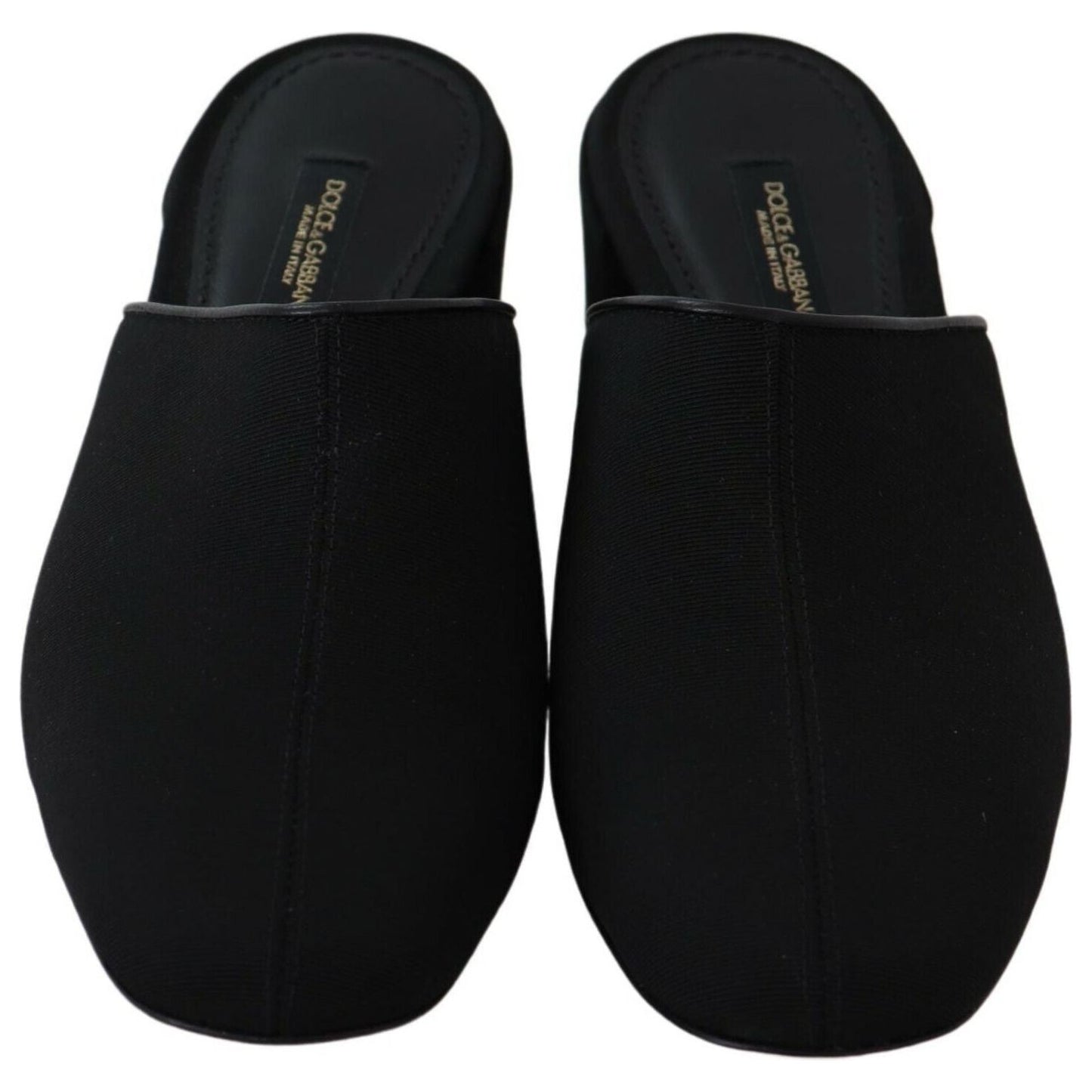 Dolce & Gabbana Black Grosgrain Slides Sandals Women Shoes