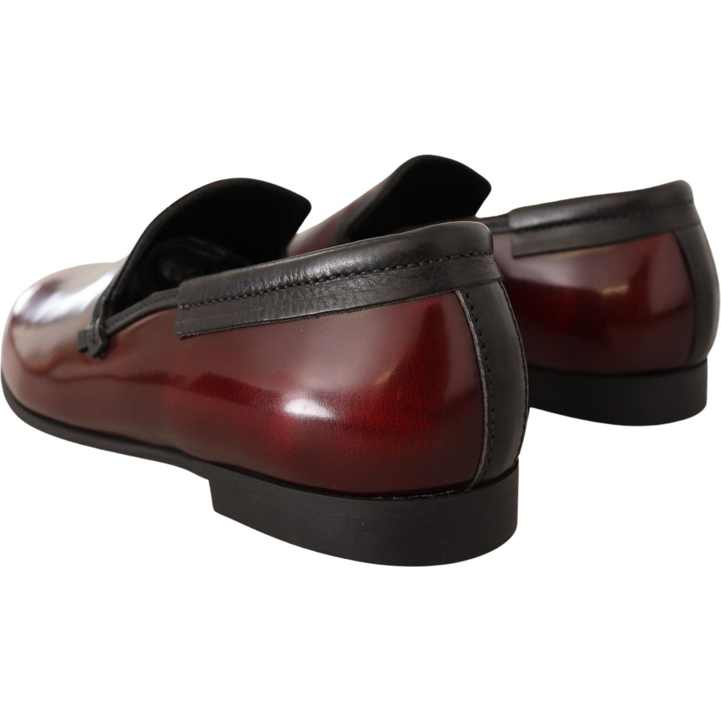 Dolce & Gabbana Elegant Bordeaux Leather Loafers Dolce & Gabbana