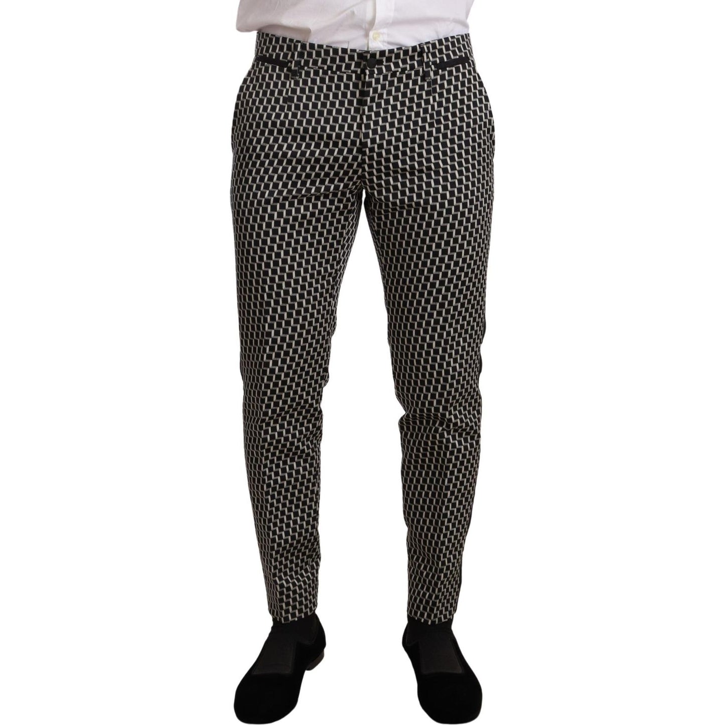 Dolce & Gabbana Elegant Martini Black Check Three-Piece Suit Dolce & Gabbana