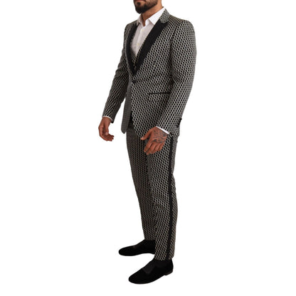 Dolce & Gabbana Black White Check 3 Piece Set MARTINI Suit