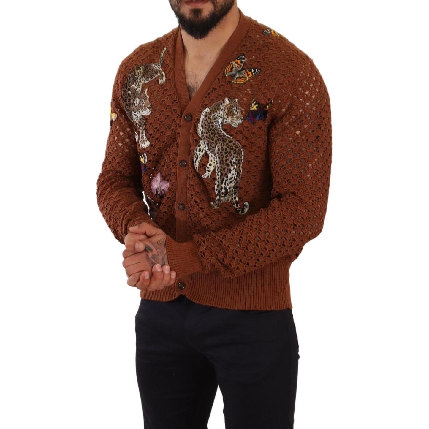 Dolce & Gabbana Refined Elegance Multicolor Embroidered Cardigan MAN SWEATERS Dolce & Gabbana