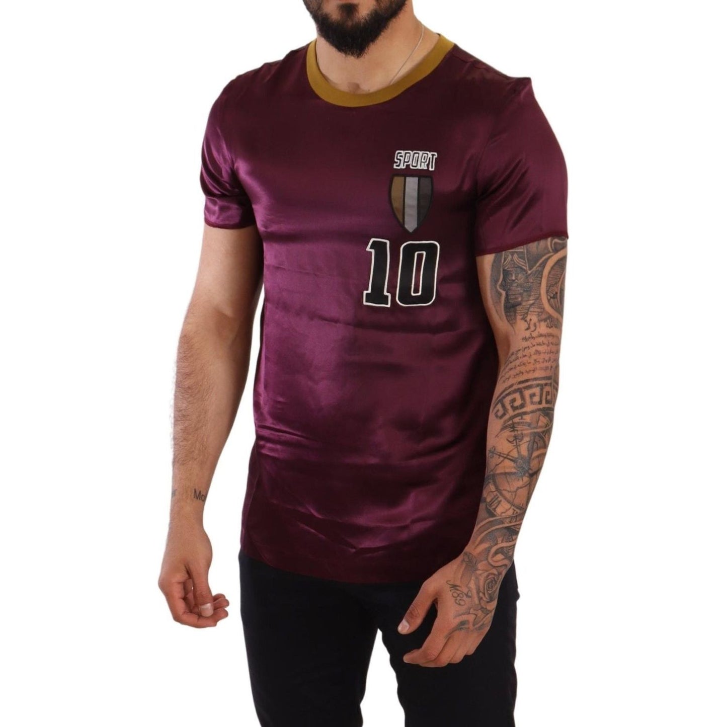 Dolce & Gabbana Elegant Purple Silk Short Sleeve T-Shirt Dolce & Gabbana