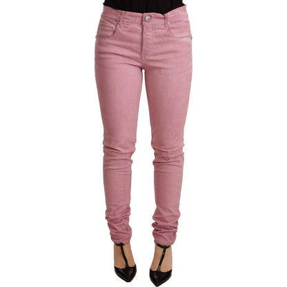 Acht Pink Cotton Slim Fit Women Denim Skinny Pants