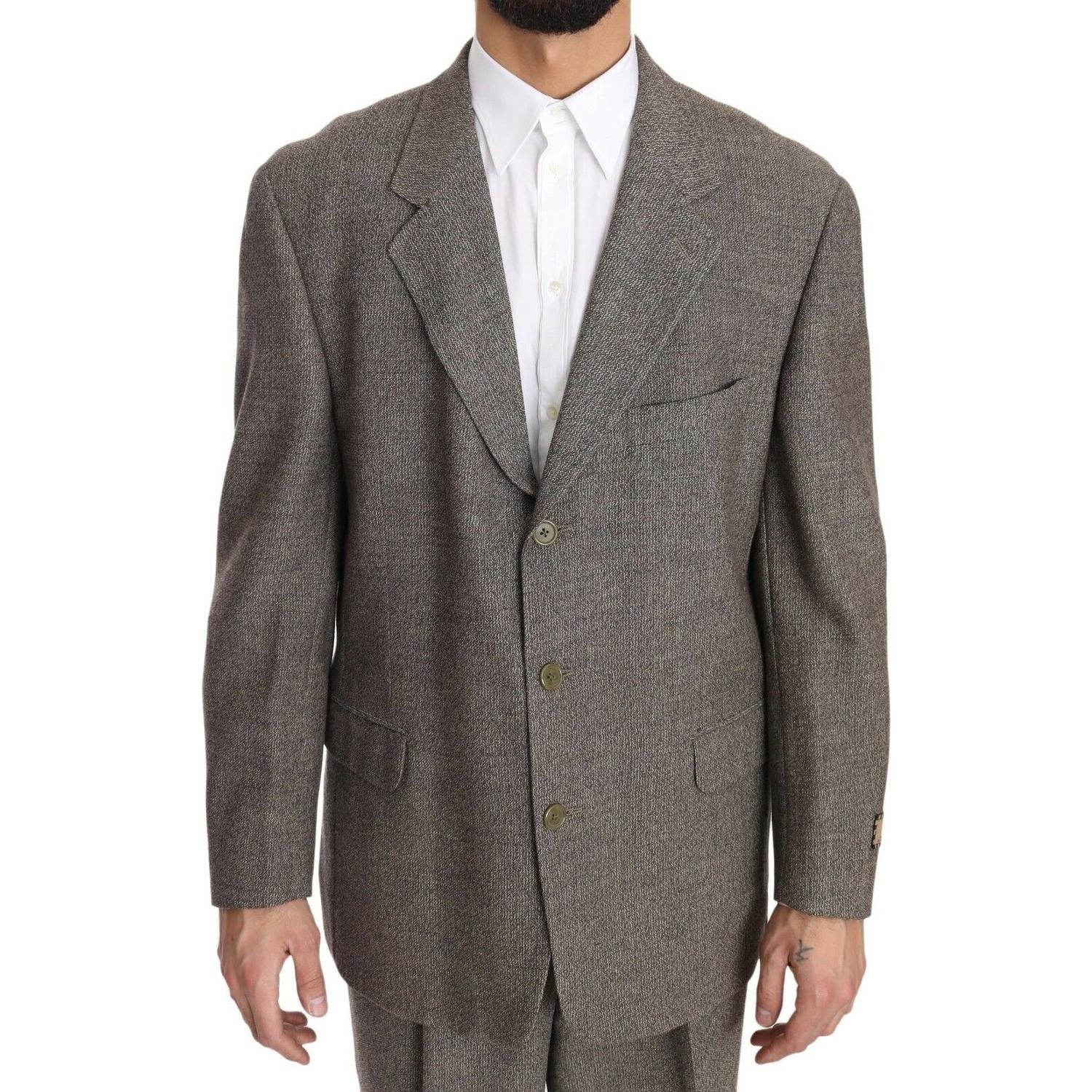Fendi Brown Wool Regular Single  Breasted Suit