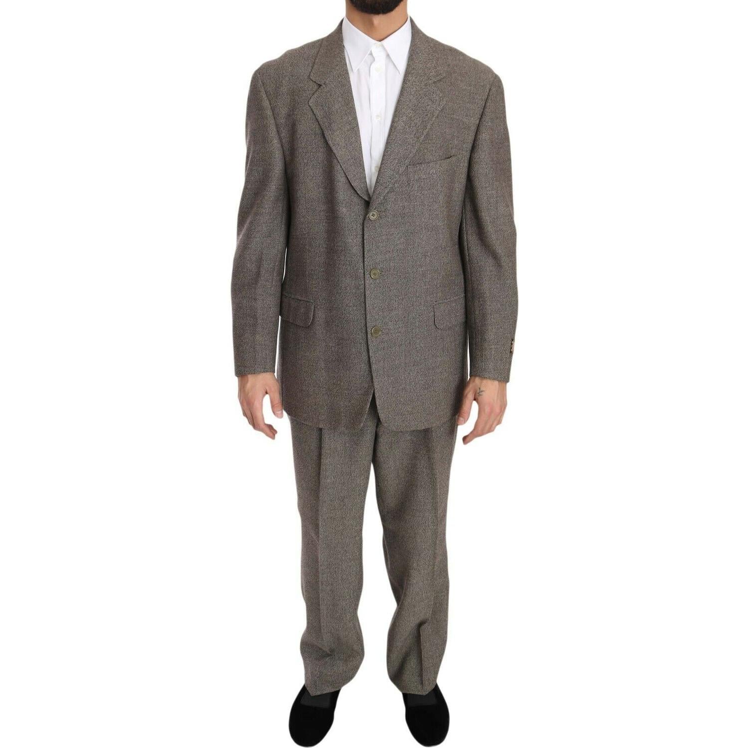 Fendi Brown Wool Regular Single  Breasted Suit