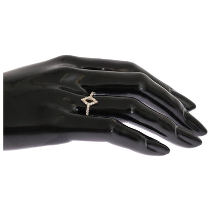 Nialaya Silver Rhombus Womens Clear CZ 925 Silver Ring Nialaya