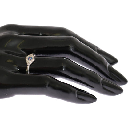 Nialaya Blue Red CZ 925 Silver Womens Clear Ring Nialaya