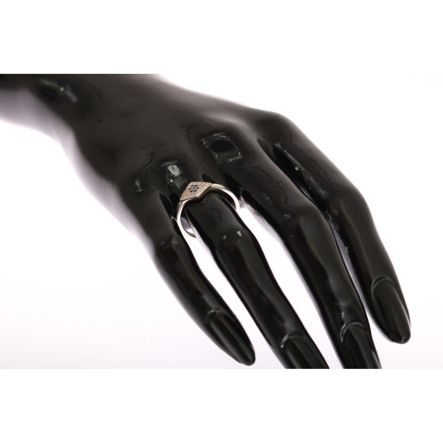 Nialaya Blue Red CZ 925 Silver Womens Clear Ring Nialaya