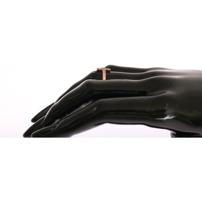 Nialaya Pink Gold 925 Silver Womens Cross CZ Ring Nialaya