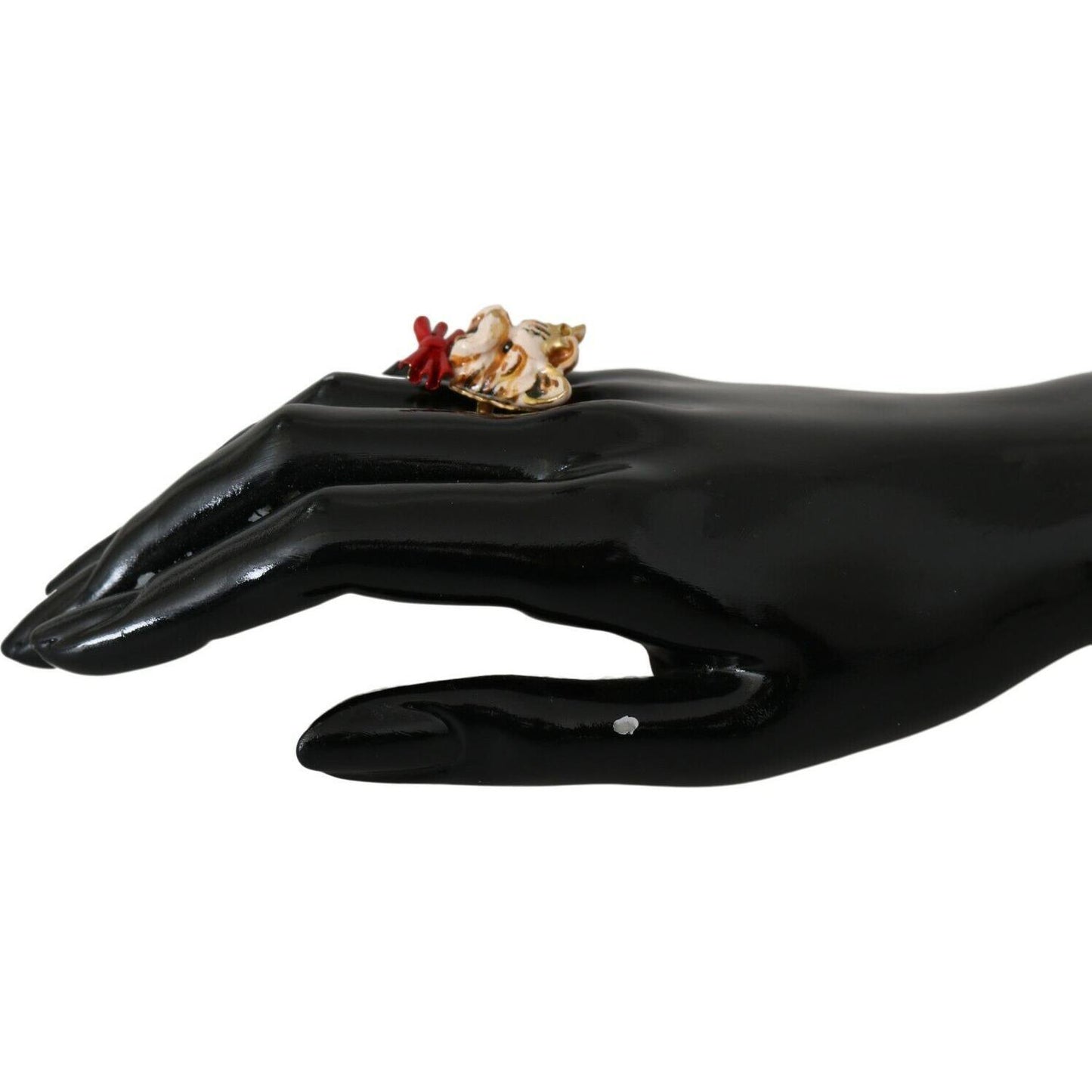 Dolce & Gabbana Elegant Canine-Inspired Gold Tone Ring Ring Dolce & Gabbana