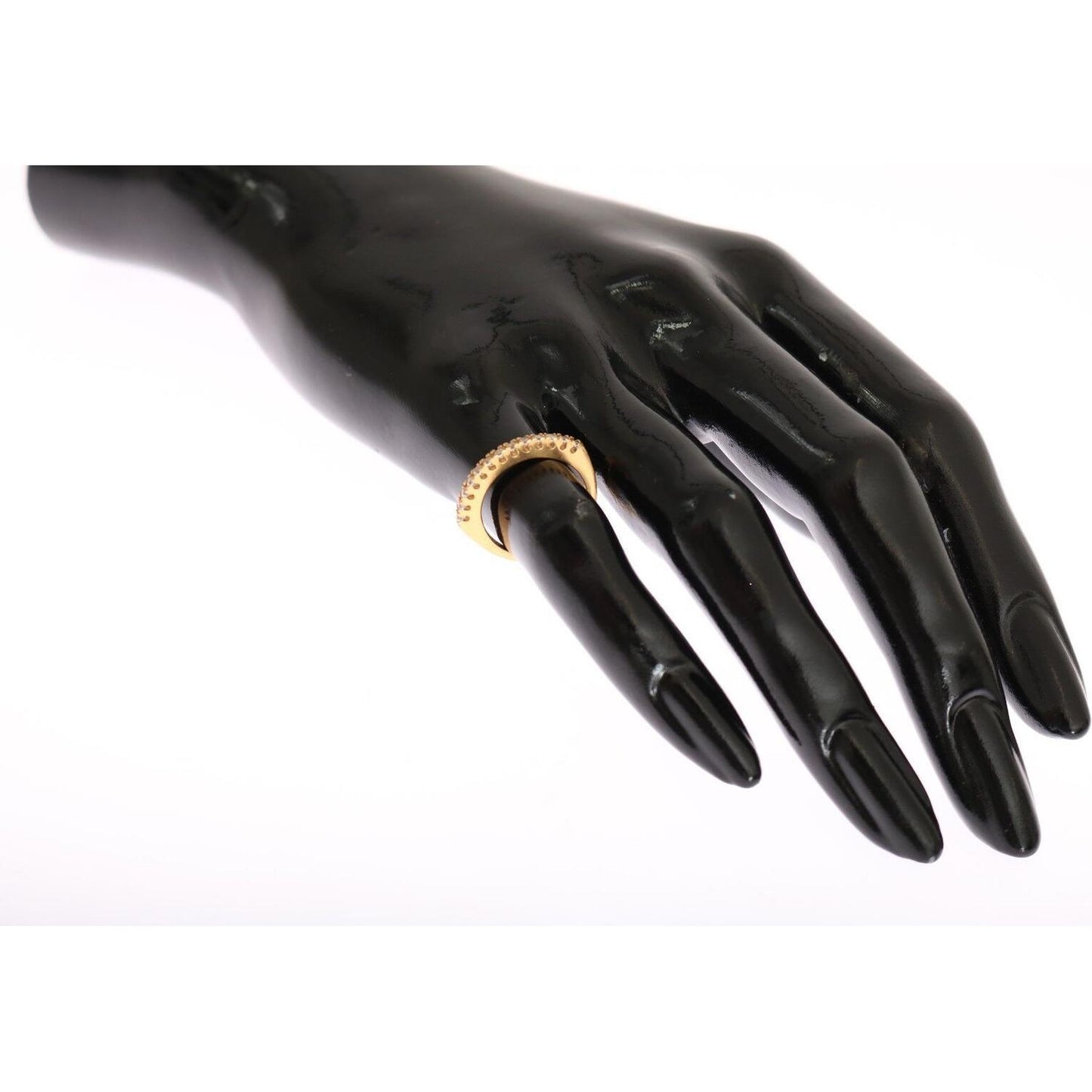 Nialaya Gold Authentic Womens Clear CZ Gold 925 Silver Ring Nialaya