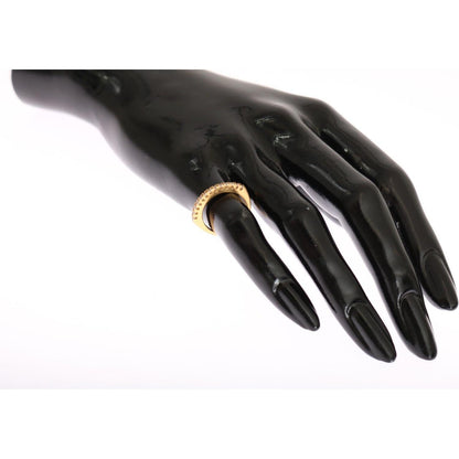 Nialaya Gold Authentic Womens Clear CZ Gold 925 Silver Ring Nialaya