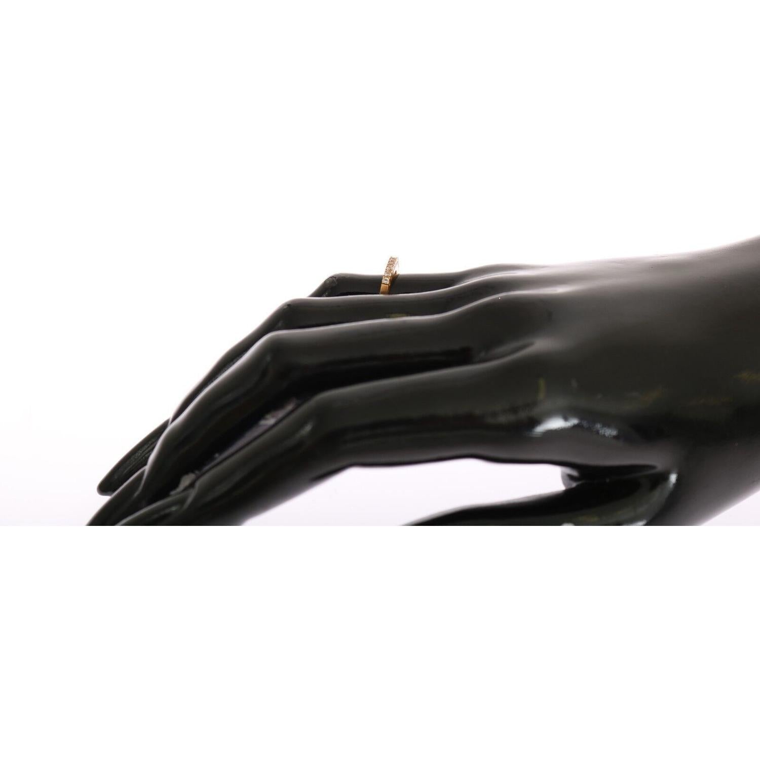 闪亮 CZ 水晶镀金戒指