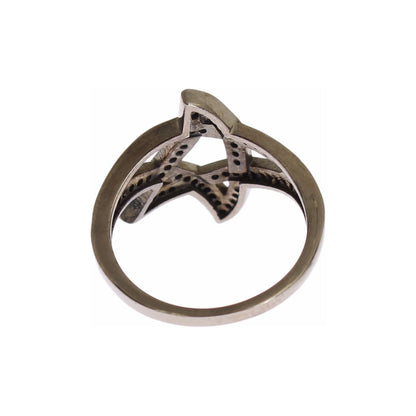 Nialaya Black CZ Rhodium 925 Silver Womens Ring Nialaya