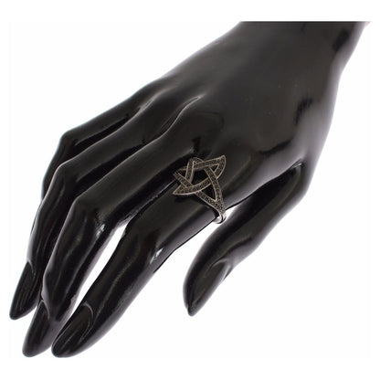 Nialaya Black CZ Rhodium 925 Silver Womens Ring Nialaya