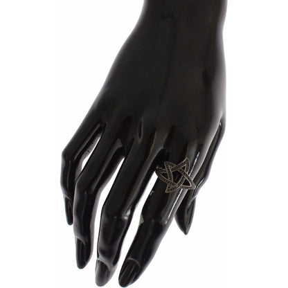 Nialaya Black CZ Rhodium 925 Silver Womens Ring Nialaya