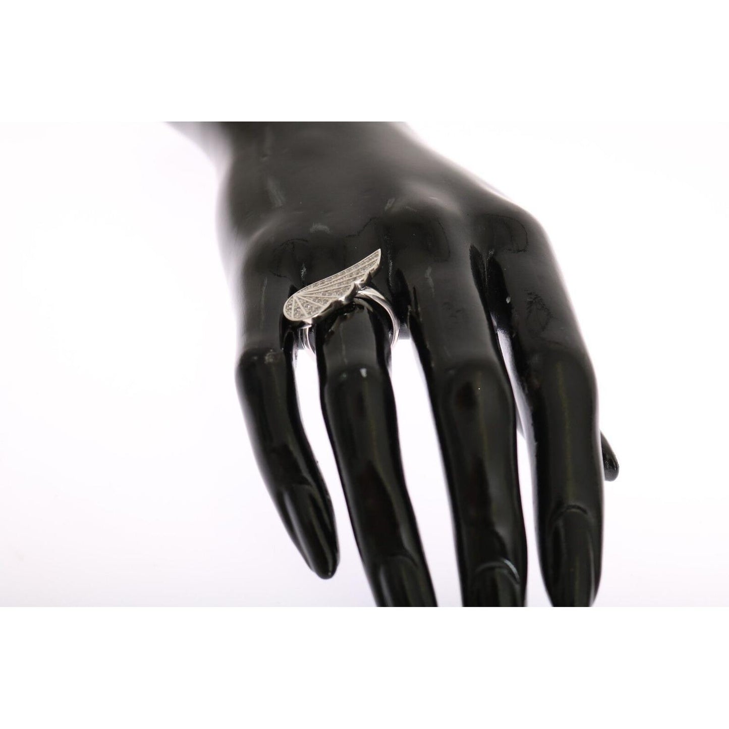 Nialaya Silver Womens Wing Clear CZ 925 Silver Ring Nialaya
