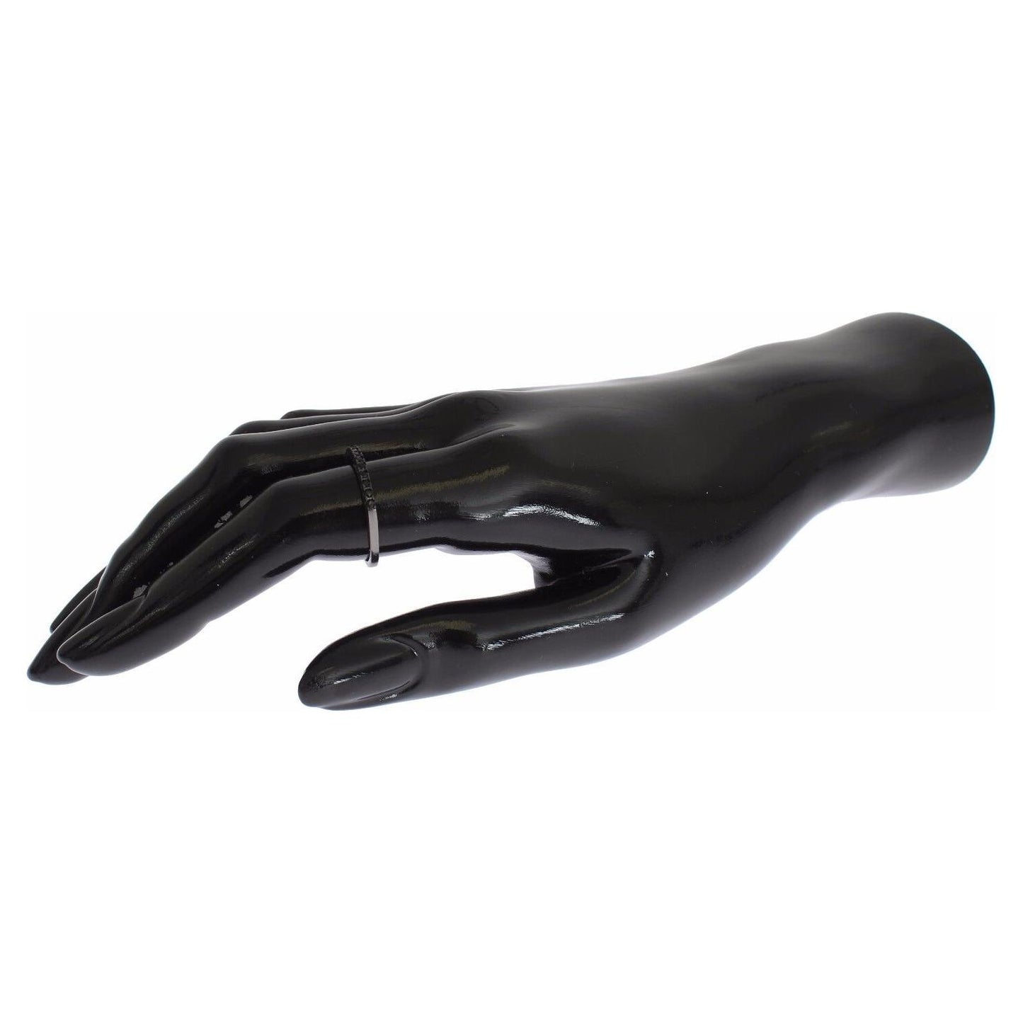 Nialaya Black CZ Rhodium 925 Silver Womens Ring Nialaya