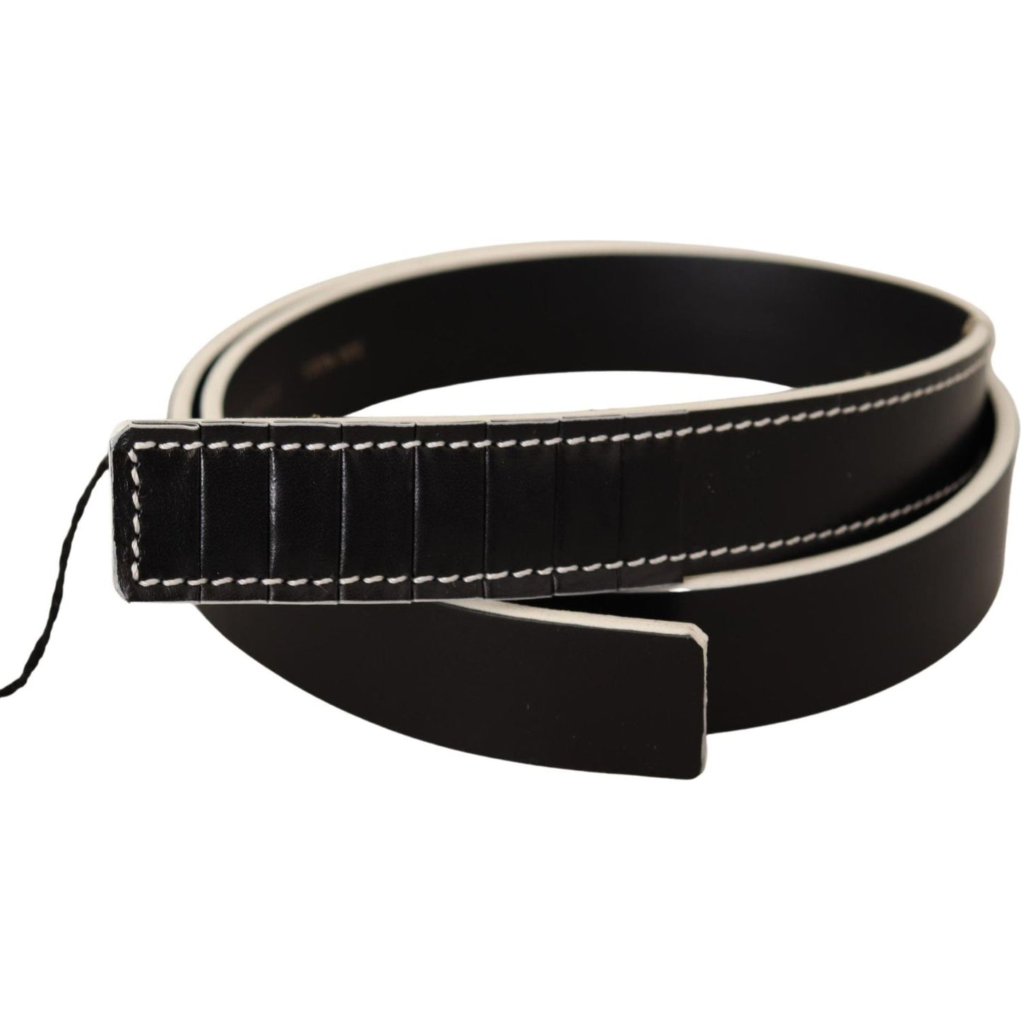 Costume National Black White Leather Fashion Waist Belt