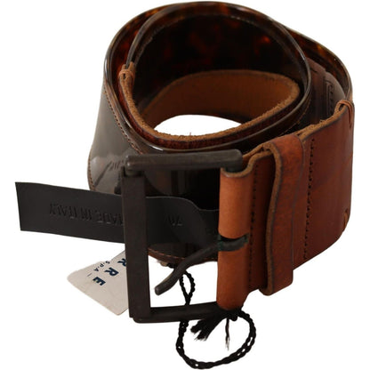 Ermanno Scervino Dark Brown Leather Buckle Waist Belt