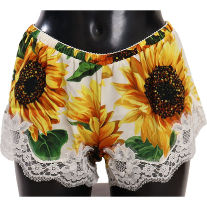 Dolce & Gabbana White Sunflower Lace Lingerie Underwear
