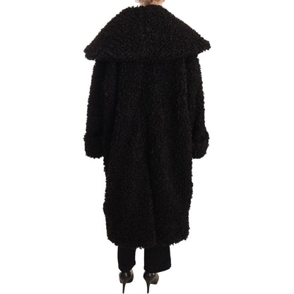 Dolce & Gabbana Black Polyester Fur Trench Coat Jacket 1728,67345645728,Black,Clothing,Dolce & Gabbana,IT36 | S,Jackets & Coats - Clothing,Jackets & Coats - Women - Clothing,Material: 100% Polyester,New with tags,Trench Coats - Jackets & Coats - Clothing,
