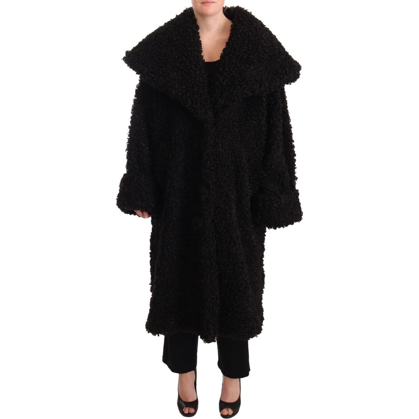 Dolce & Gabbana Black Polyester Fur Trench Coat Jacket 1728,67345645728,Black,Clothing,Dolce & Gabbana,IT36 | S,Jackets & Coats - Clothing,Jackets & Coats - Women - Clothing,Material: 100% Polyester,New with tags,Trench Coats - Jackets & Coats - Clothing,