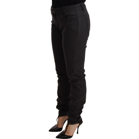 PINKO Chic Mid Waist Skinny Black Denim Jeans & Pants PINKO