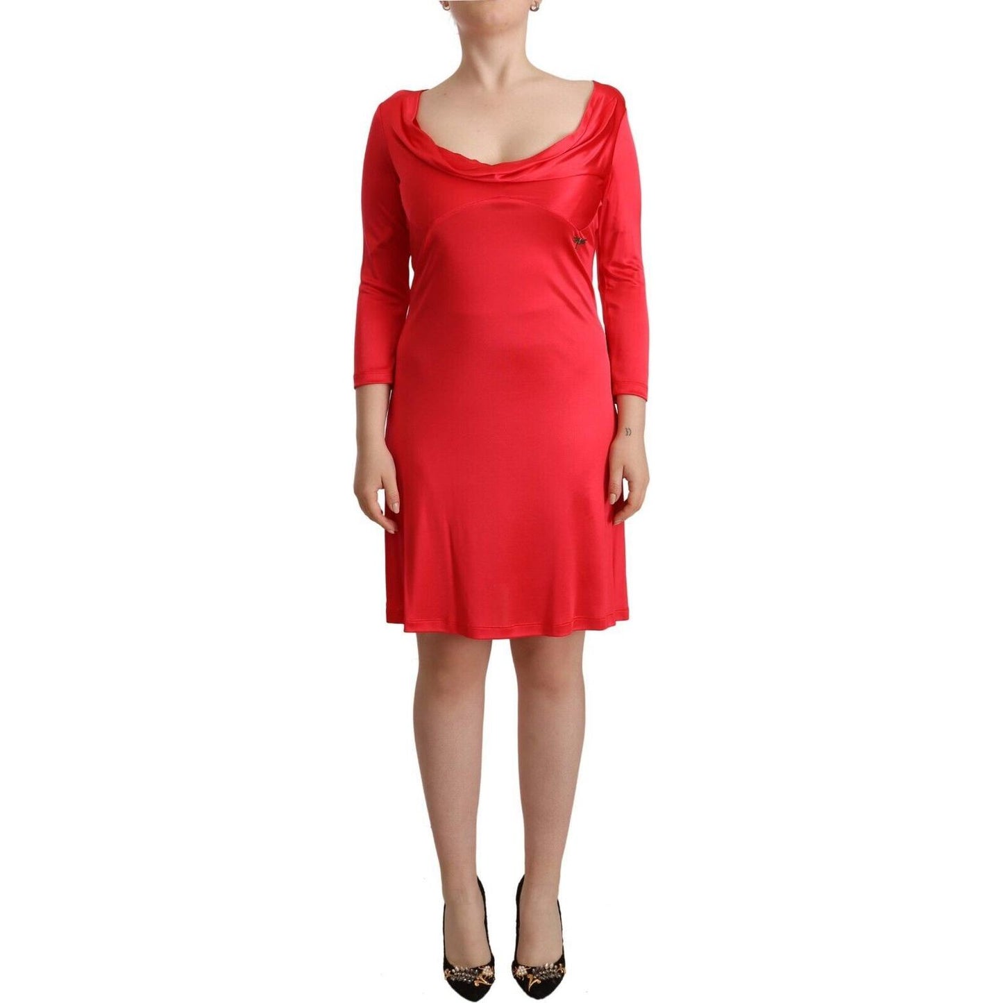 John Galliano Elegant Red Knee-Length Sheath Dress WOMAN DRESSES John Galliano