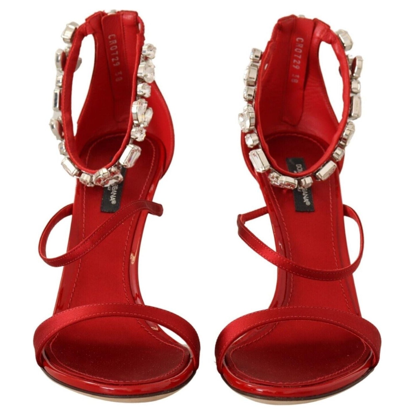 Dolce & Gabbana Red Crystal-Embellished Heel Sandals Dolce & Gabbana