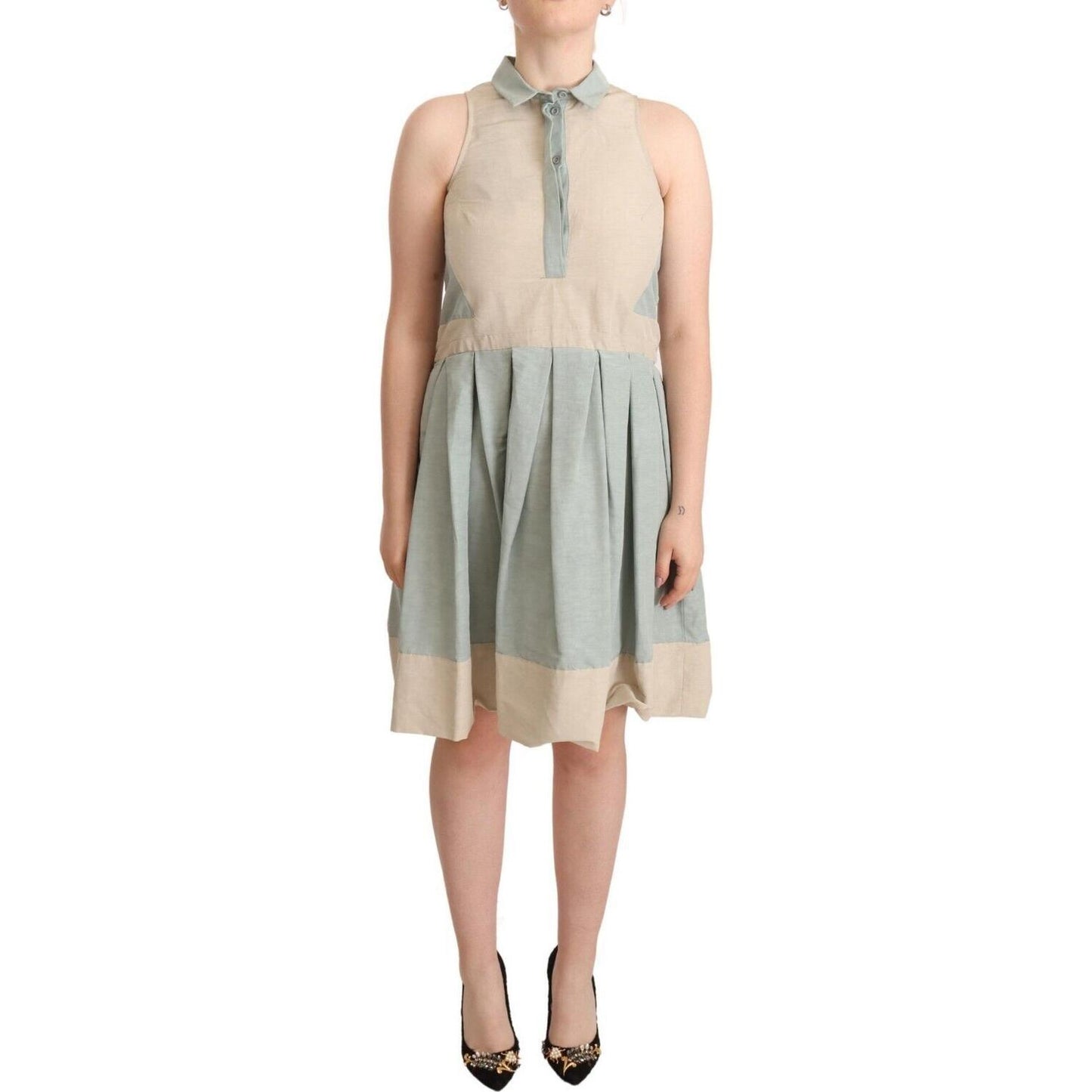 Comeforbreakfast Multicolor Collared Sleeveless Sheath Dress