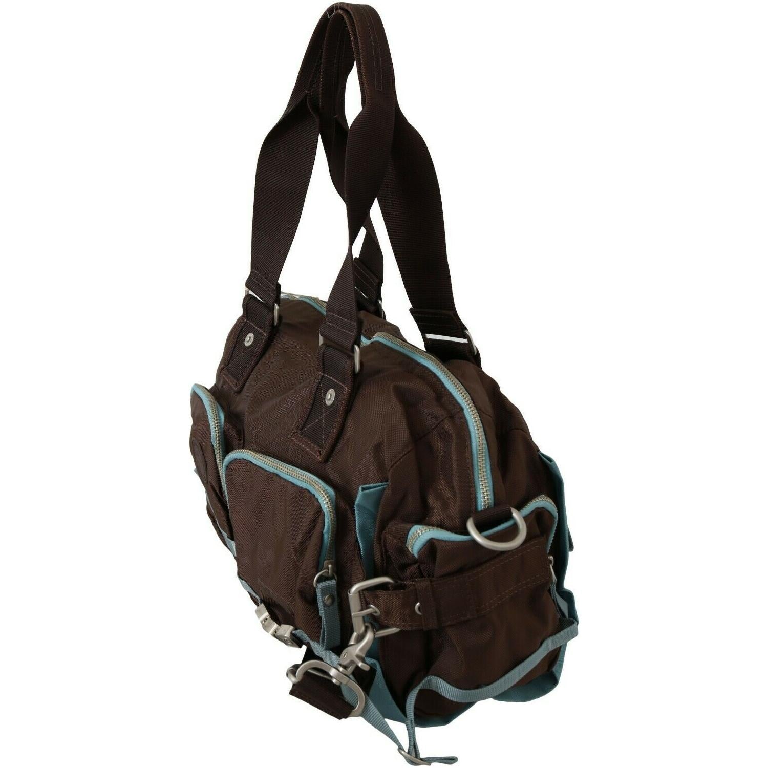 Front view with bag zipped and handles upright.