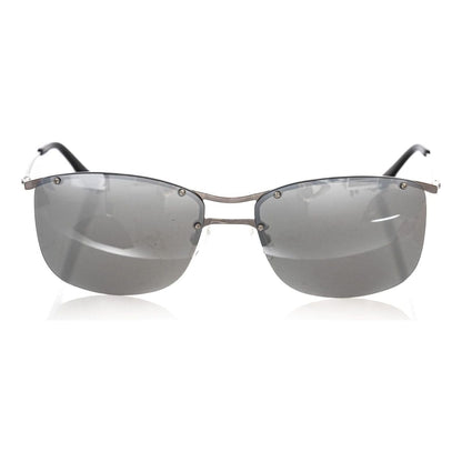 Frankie Morello Silver Metallic Fibre Men Sunglass Frankie Morello