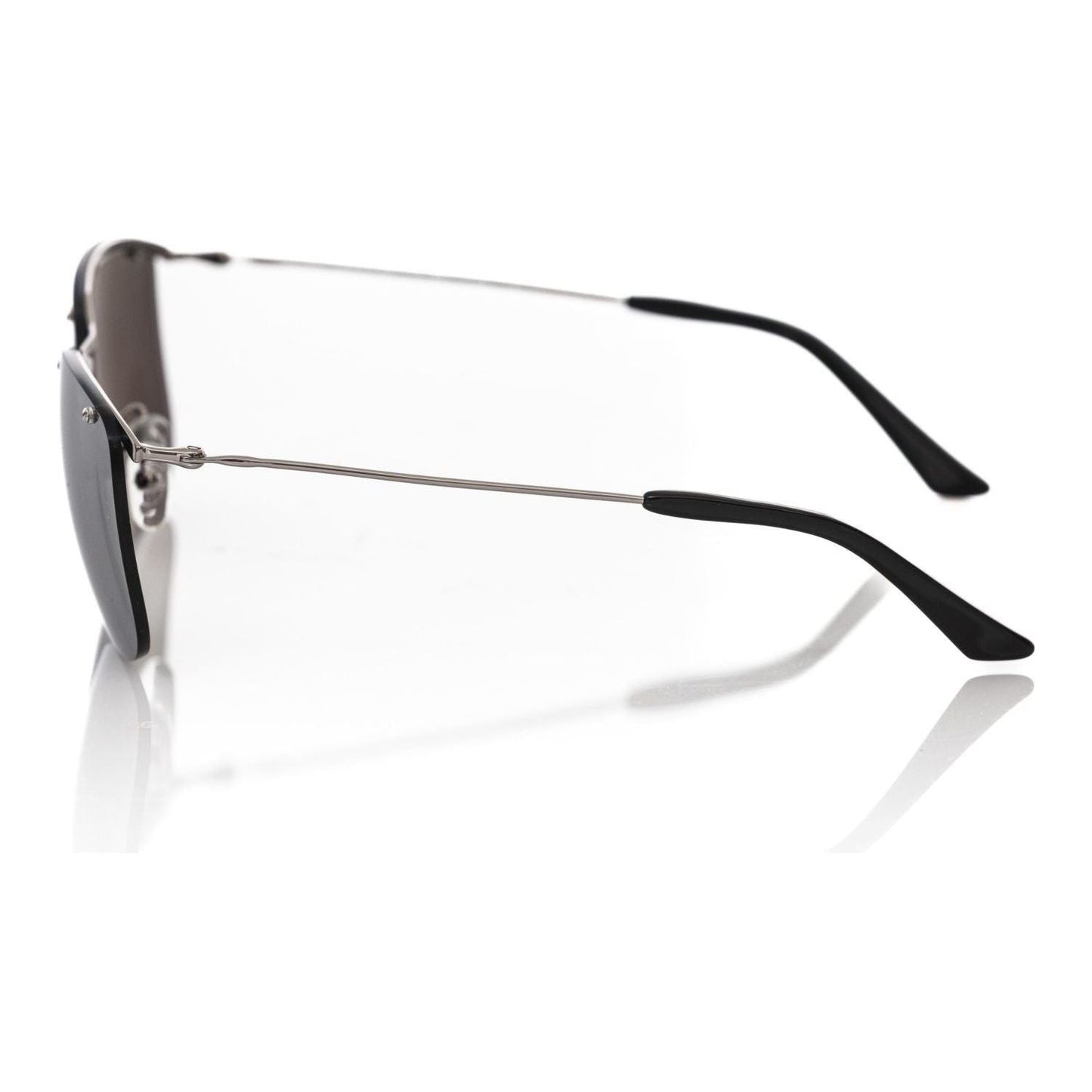 Frankie Morello Silver Metallic Fibre Men Sunglass Frankie Morello