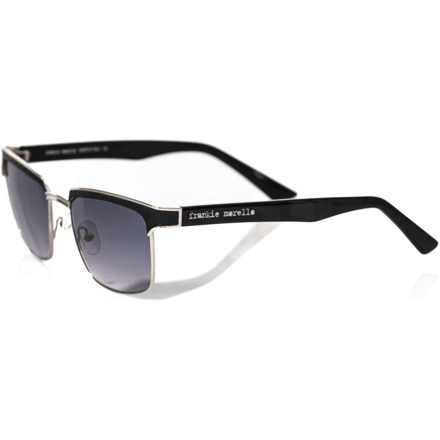 Frankie Morello Black Metallic Fibre Men Sunglasses Frankie Morello