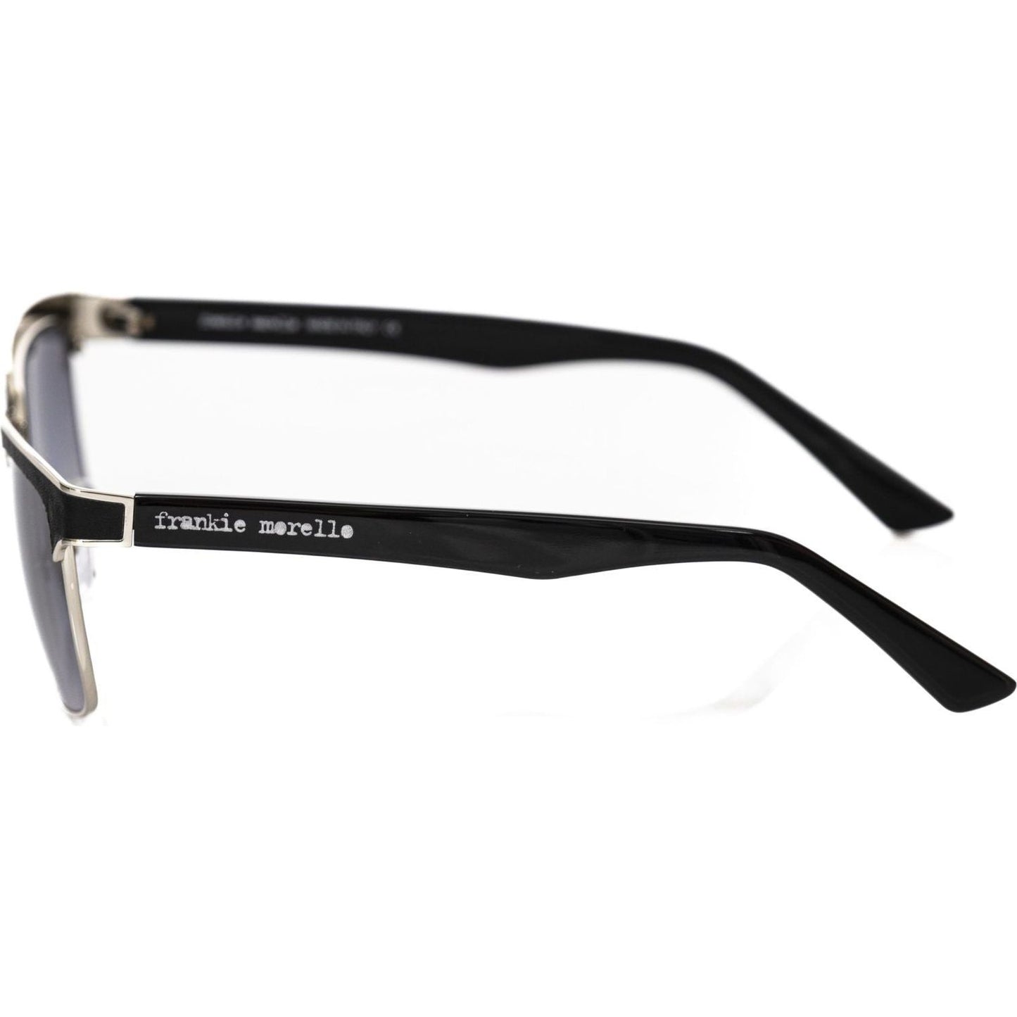 Frankie Morello Black Metallic Fiber Men Sunglass Frankie Morello