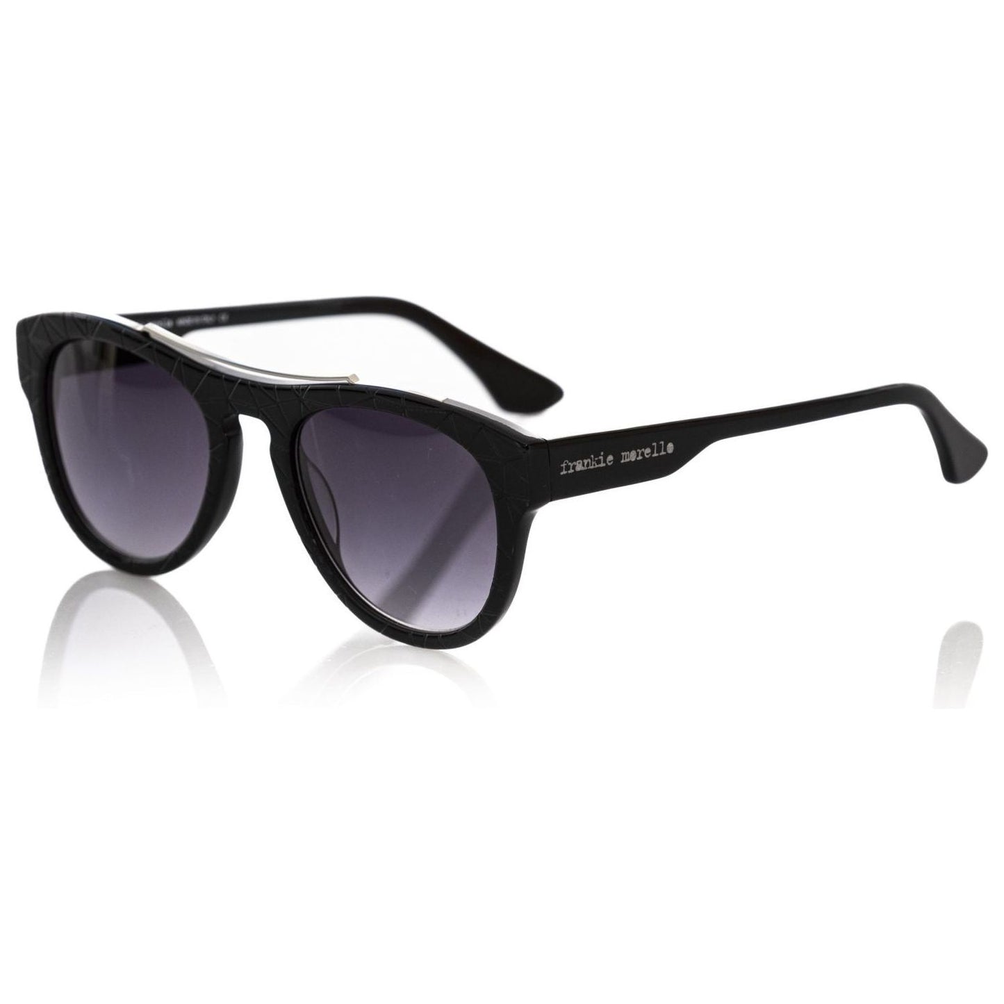 Frankie Morello Black Acetate Men Sunglasses Frankie Morello