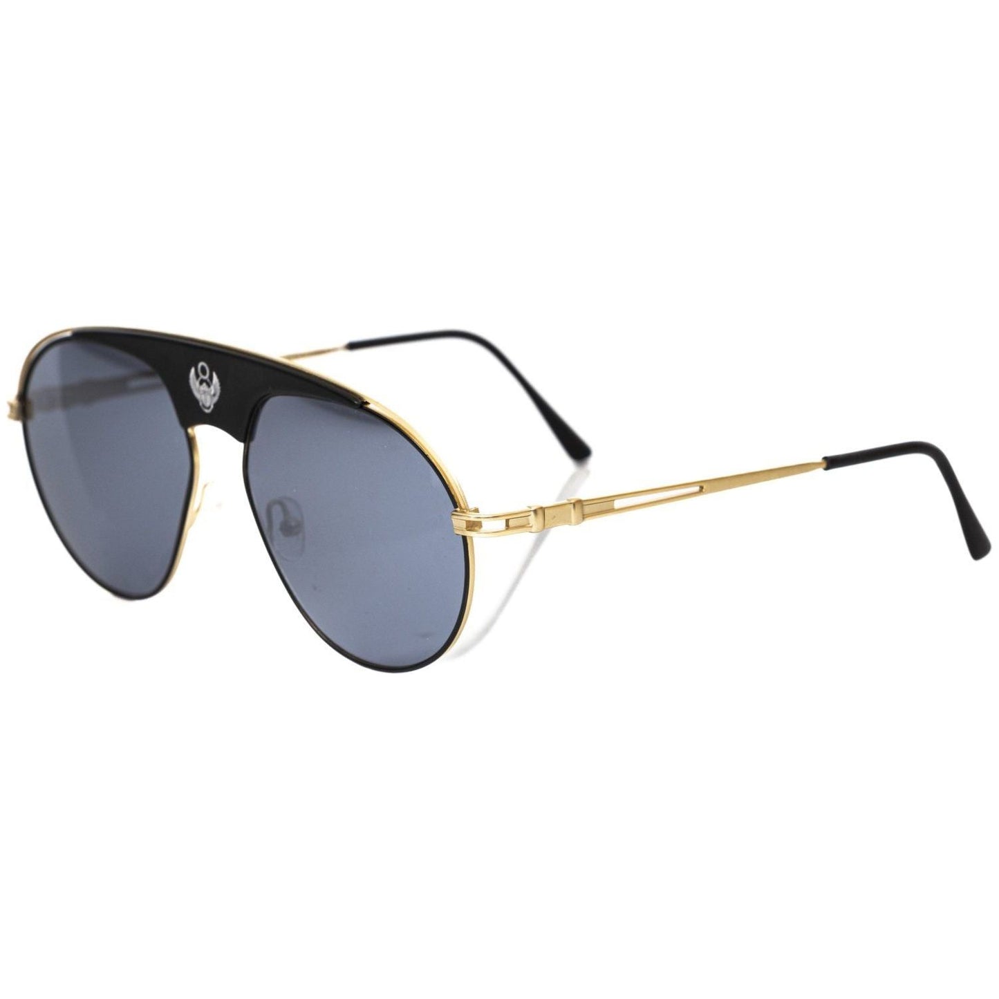 Frankie Morello Black Metallic Men's Sunglass Shield Frankie Morello