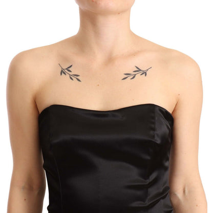 Dolce & Gabbana Black Silk Stretch Sheath Mermaid Gown Dress