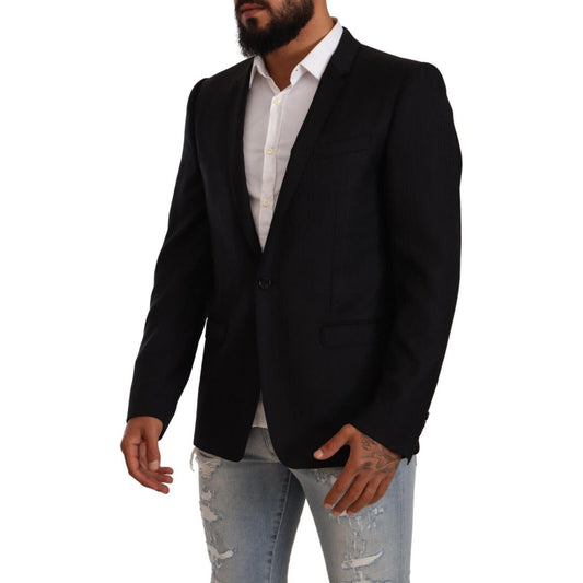 Dolce & Gabbana Exclusive Black Virgin Wool Blazer Dolce & Gabbana