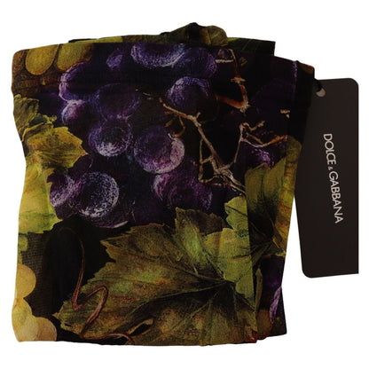 Dolce & Gabbana Black Grapes Print Stockings Tights Dolce & Gabbana