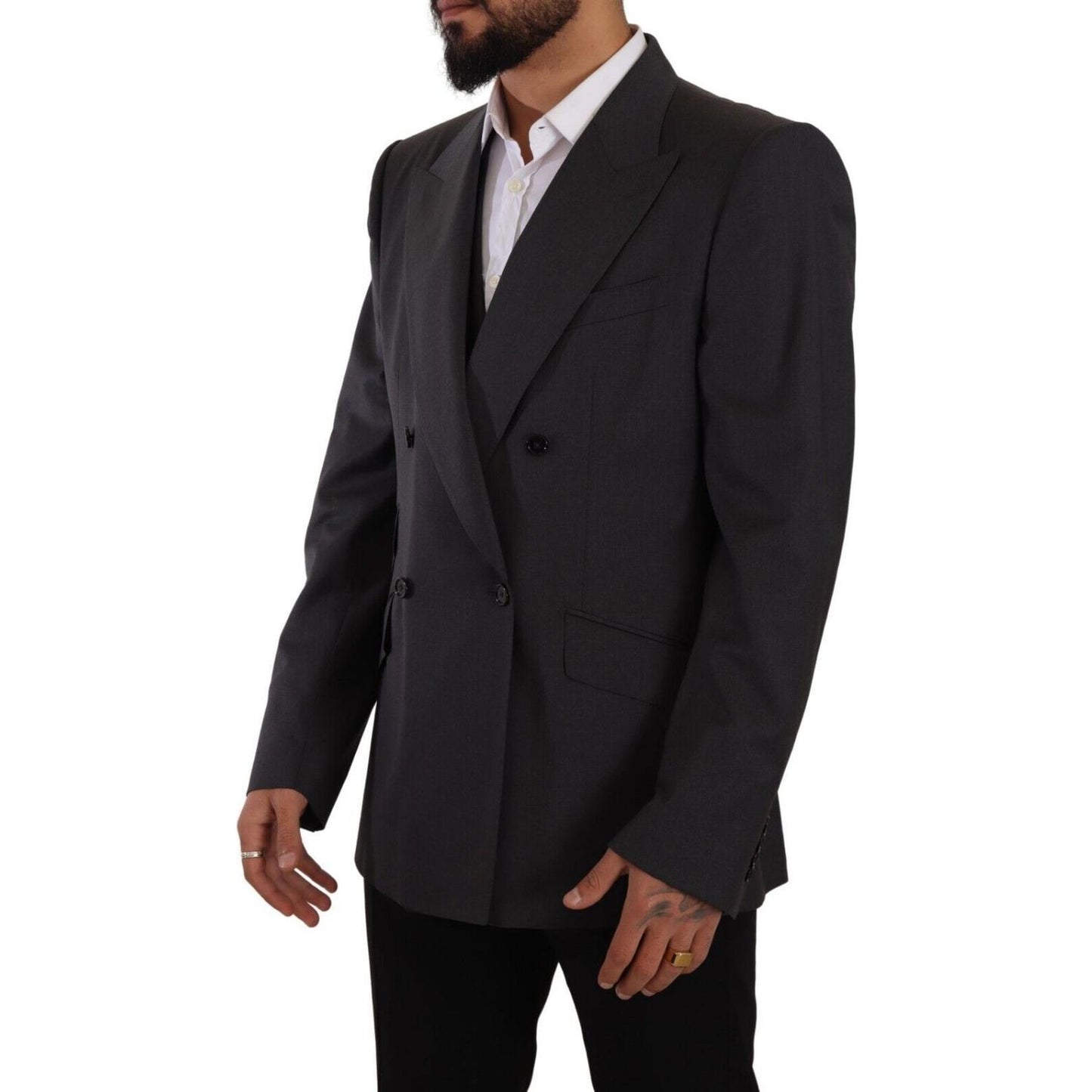 Dolce & Gabbana Elegant Gray Sicilia Wool Blend Suit Dolce & Gabbana